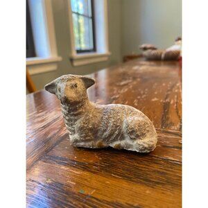 Antique Primitive Old World Handcrafted Sheep Figurine